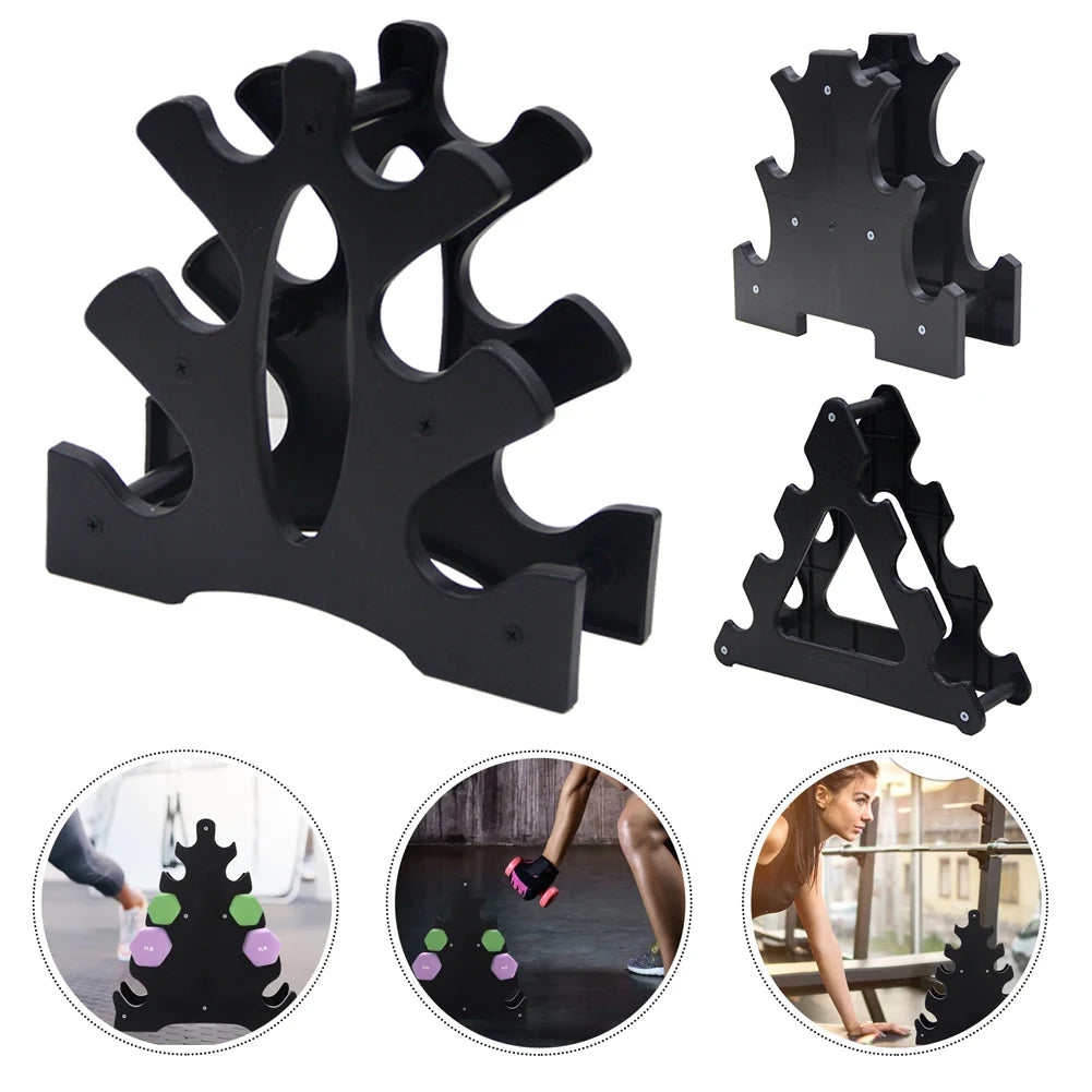 Weight Storage Organizer 3 Tier Dumbbell Holder Compact Dumbbell Rack Stand Only Small for Home Gym Organization